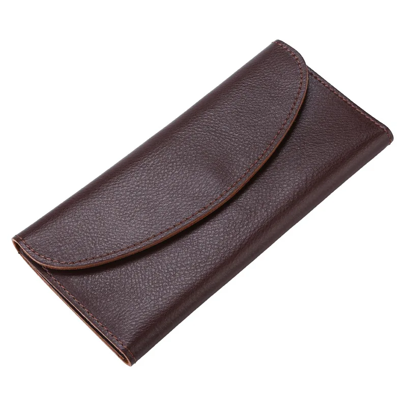 WOYYHO Solid Leather Purses for Women, Fashion Long Wallet, Light Weithed Outdoor Portable Hand Bags 3