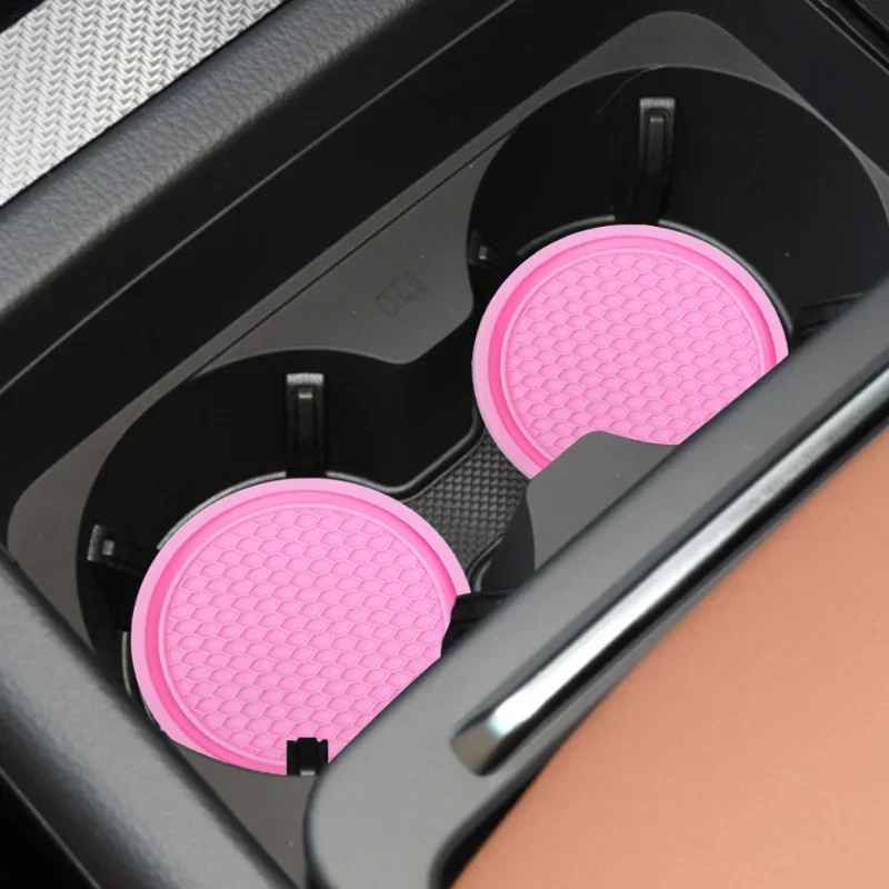 Car Cup Coasters Water Cup Anti Slip Pad Universal Embedded Decorative Coaster NonSlip Mat Car Interior Decor Accessories car coaster pads