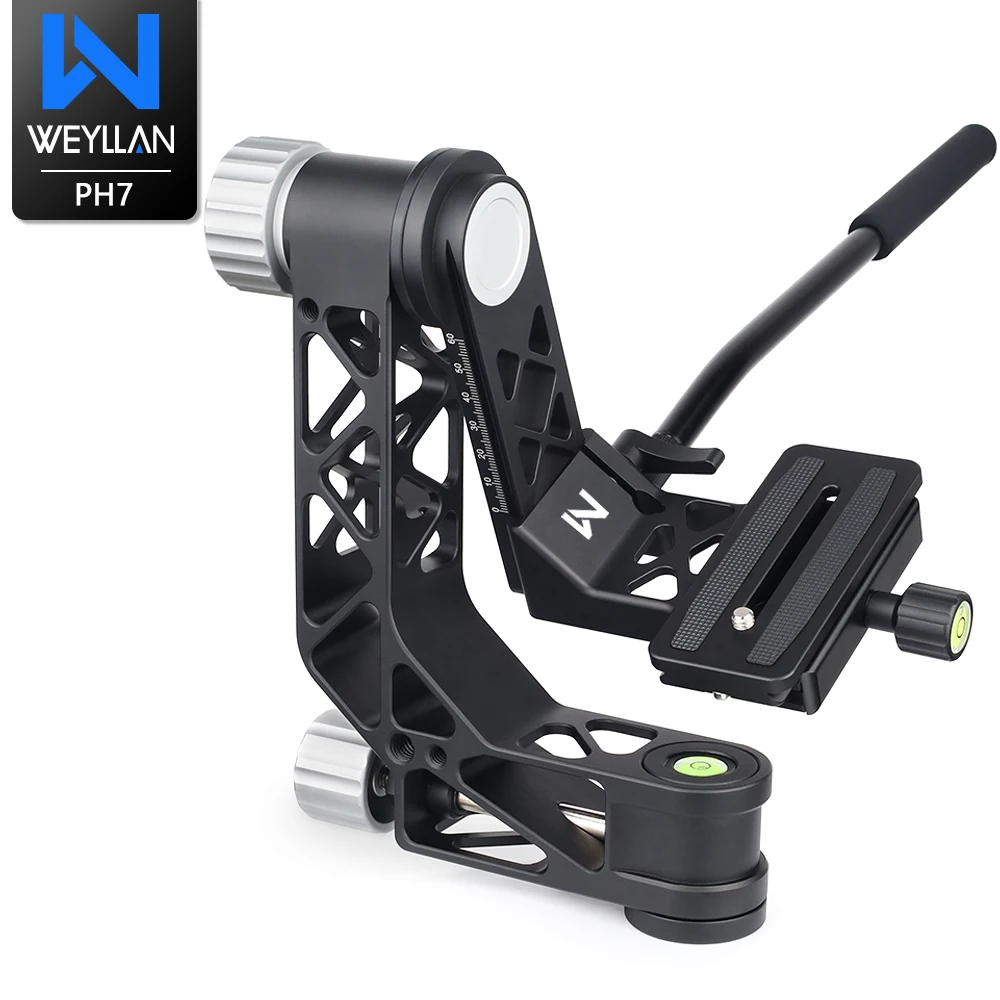 PH7 Professional Gimbal Camera Tripod Monopod Head 720 Panoramic DSLR Camera Lens Telescope with Arca-Swiss QR Plate NEW