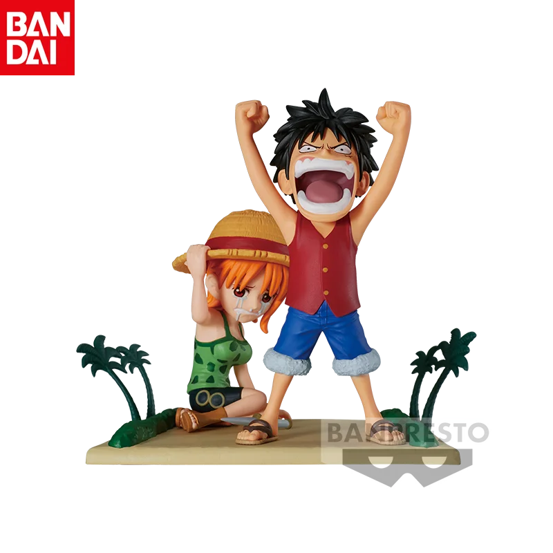 

Bandai Original One Piece WCF LOG STORIES Monkey D. Luffy & Nami Movable Human Figure Model Collection Holiday Gift