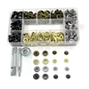 80 sets （silver/bronze/black/gold) 8/10/12.5/15 mm Snap Button+ install tools Boxed Snaps Buttons Rivets Clothing Metal button 1
