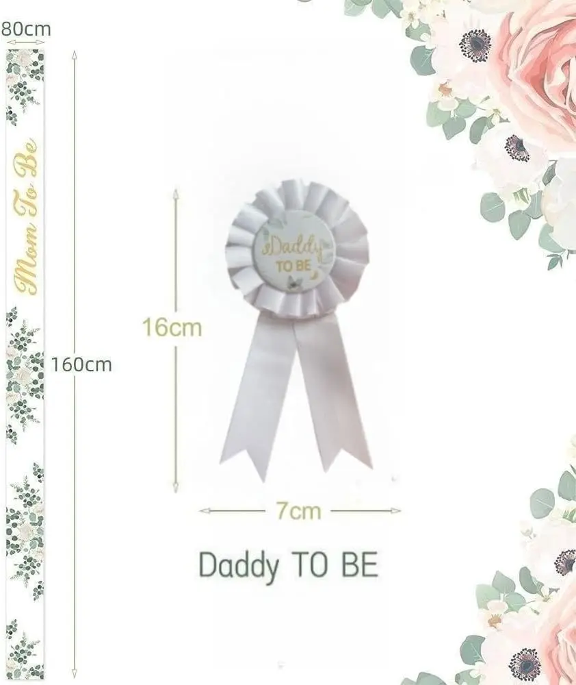 Fascia In Iuta Per Baby Shower - Scritta 'Mommy To Be' E 'Daddy To Be' Con Spille