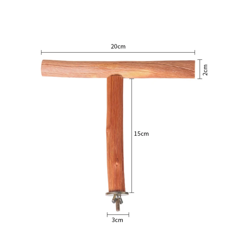 Natural Fruit Tree Parrot Pole Toy T-shaped  Bird Cockatiel Parakeet Perches Bite Claw Grinding Toy Bird Cage Accessories Pet To 6