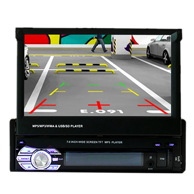 

1Din 7 Inch Car Multimedia Shrink Screen Player Usb / Sd Mp4 / Mp5 Player Fm Radio Gps Navigation Bluetooth Card Machine Map Of