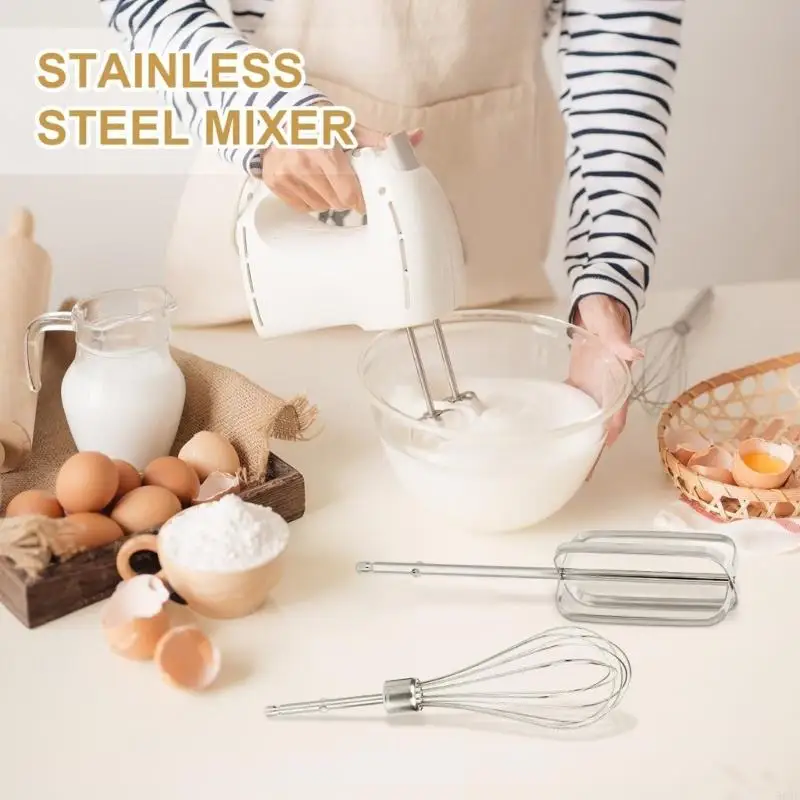 Pack of 4 Stainless Steel Beater Attachments Flour Mixing Whisk for Mixer