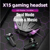 NEW X15 TWS Earphones Bluetooth Wireless Gamer Headphones 65ms Low Latency Earbuds Fone Gamer Headset Gamer With Mic Handfree 2