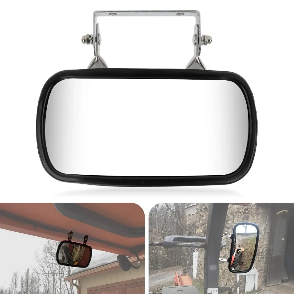 Motorcycle Tractor Convex Mirror ruck Mirror Stainless Steel Rear View Rectangular Side Universal
