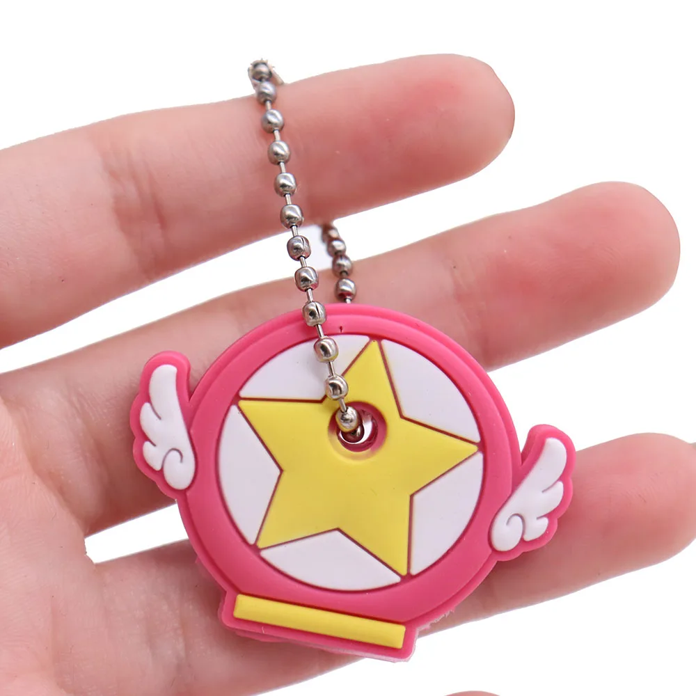 Fashion Cartoon Key Cover Cap Silicone Key Accessories Cute Holder Fashion Chain For Girl Women Trinket Gift 1PC