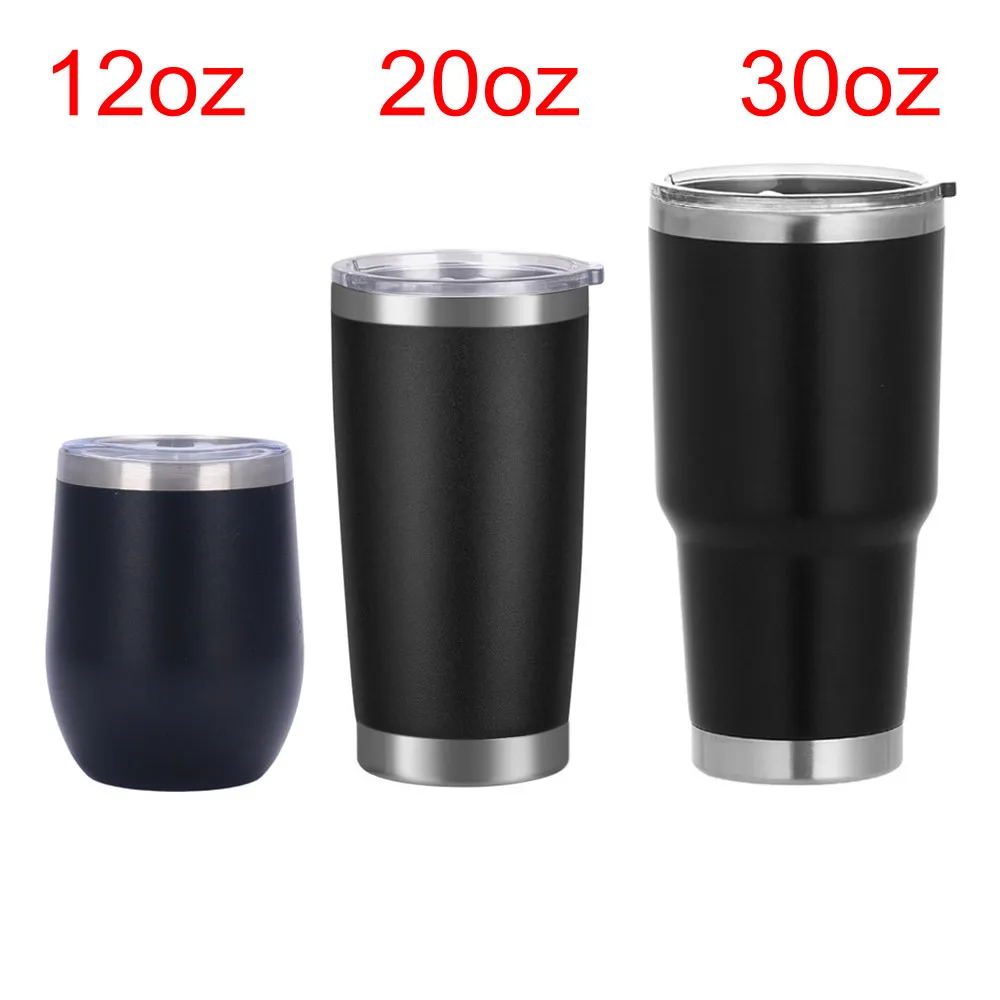 30oz 20oz 12oz Tumbler Travel Mugs Beer Cup With Straw Lids Stainless Steel Vacuum Insulat Thermal  Iced Coffee Cup for Car