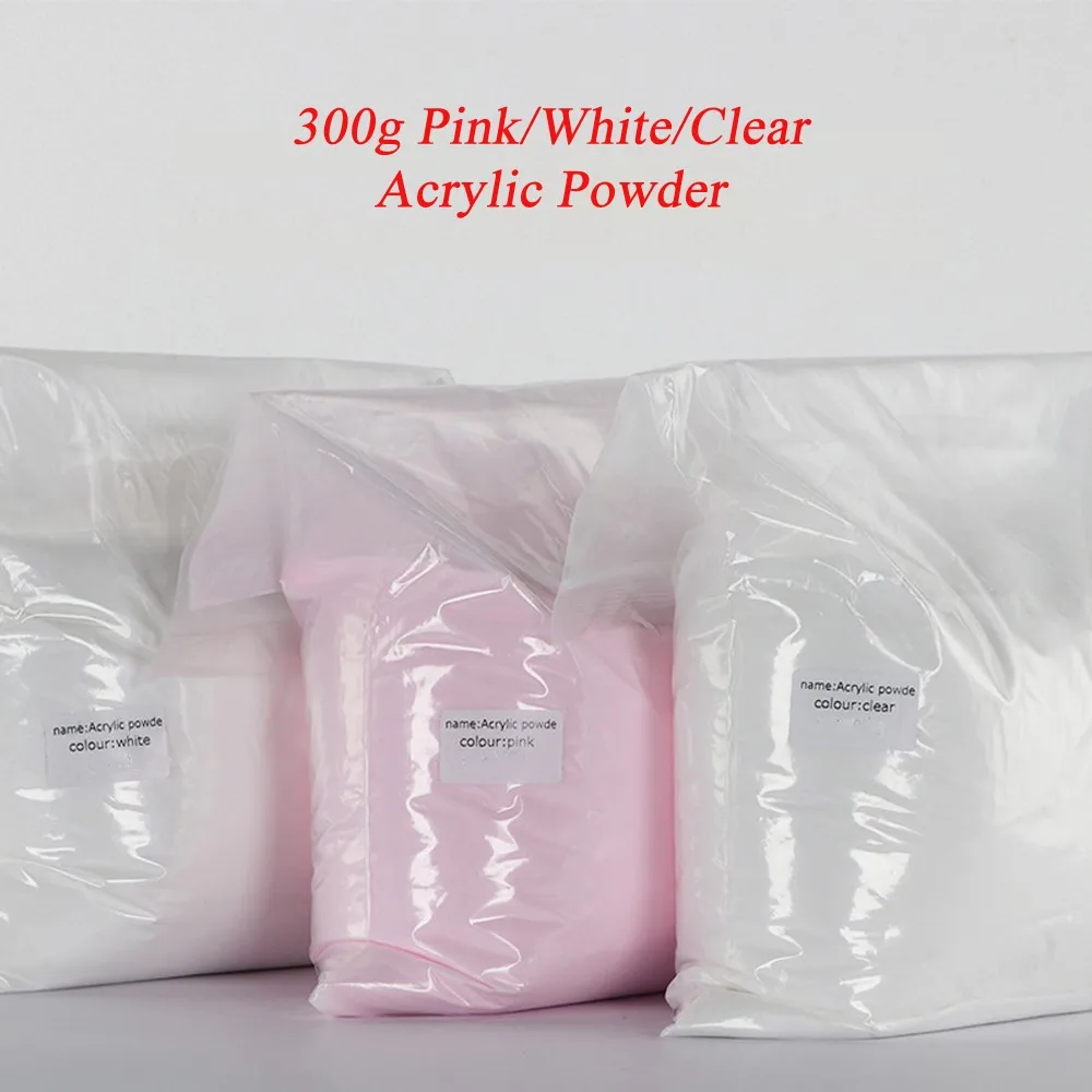 

3Bag (1Bag=100g) PINK WHITE CLEAR Acrylic Powder 3 Colors Acrylic Nude Nail Carving Powders for Extension Dipping Crystal Powder