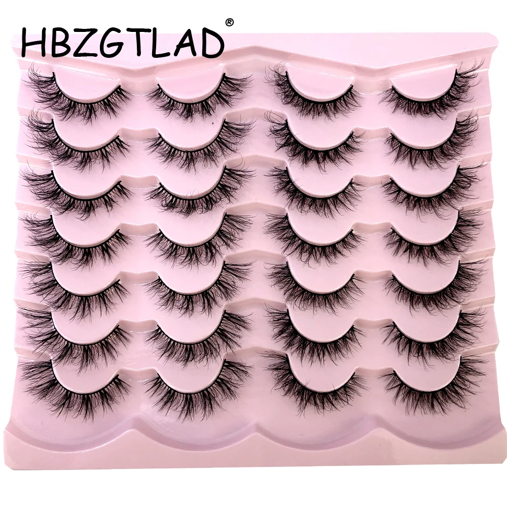 

New 14 Pairs Wholesale Fake Eyelashes Cat Eye Natural 3D mink Lashes Fox Eye Winged extension Lashes Extension Makeup Faux Cils