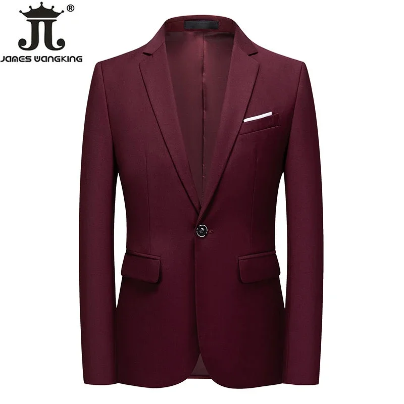 Men Blazer men suit jacket Solid Color Slim Mens Casual Business Suit Jacket Groom Wedding Dress Party Tyranian Coat