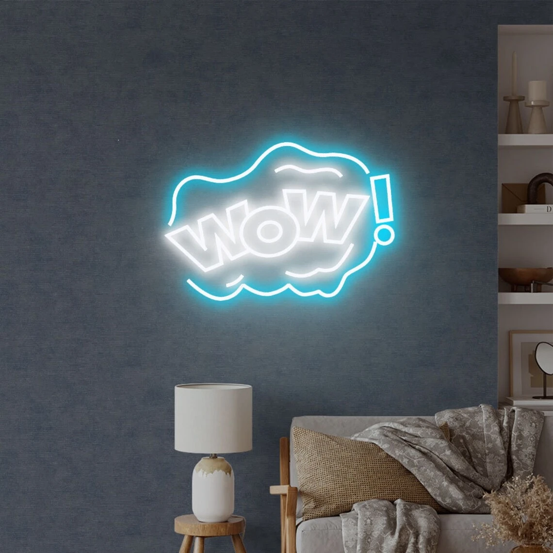 Wow Neon Sign Bedroom Party Neon Sign Wall Decor