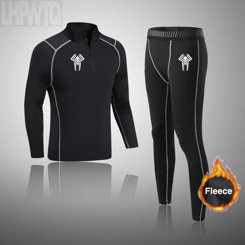 Men High collar Winter Skiing Thermal Underwear Warm Ski Long Johns Base Layer Sports Fitness leggings Tight undershirts
