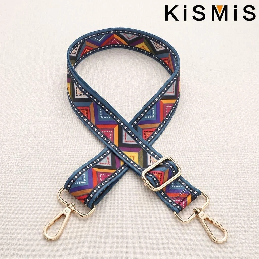 Embroidered Colorful Nylon Crossbody Strap for Women - Adjustable Fashion Shoulder Bag Accessory