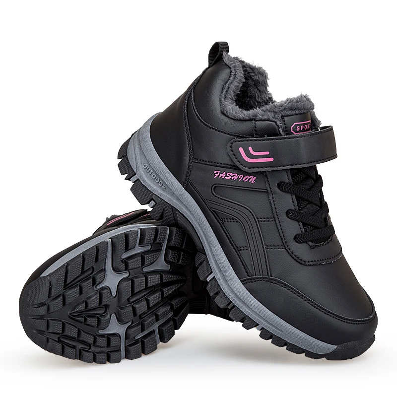 2023 Outdoor Warm Hiking Boot Plush Leather Winter Sneakers Women Women's Shoes Sneakers CLimbing Hunting Shoes Unisex Lace-up
