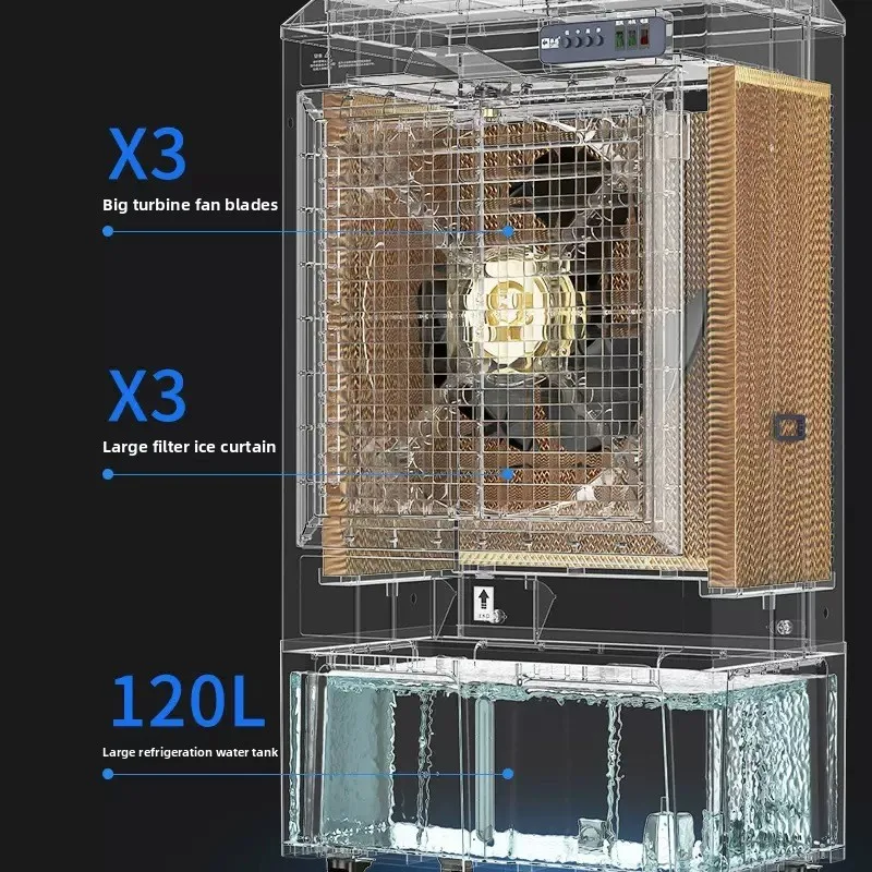 Ventilateur de réfrigération, petit ventilateur à eau, refroidisseur d'air domestique, climatiseur industriel à eau, appareil de refroidissement pour dortoir 3
