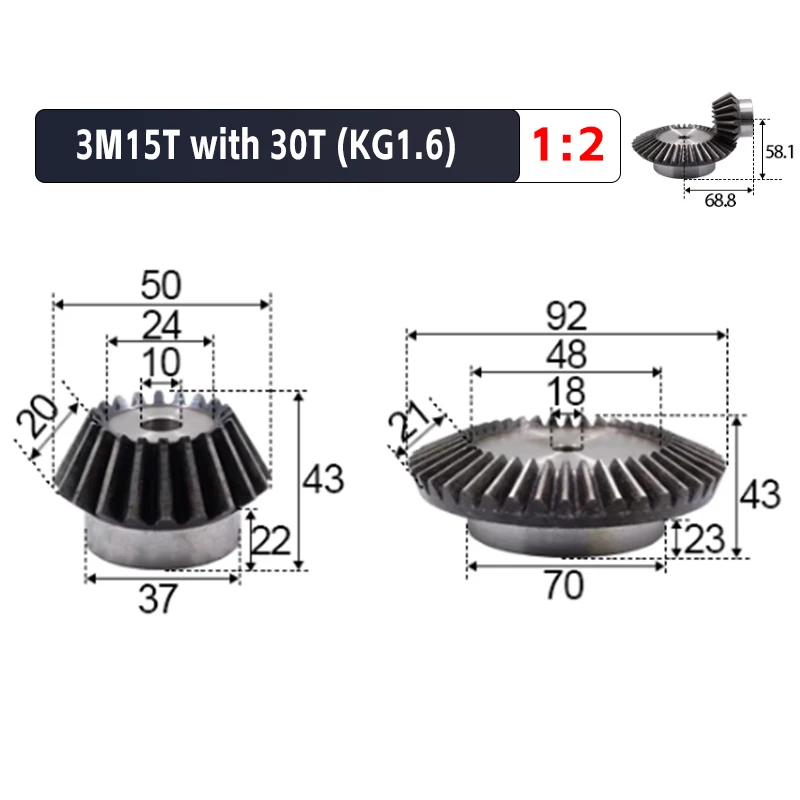 engrenagens de aco chanfrado parafuso 1 2 01