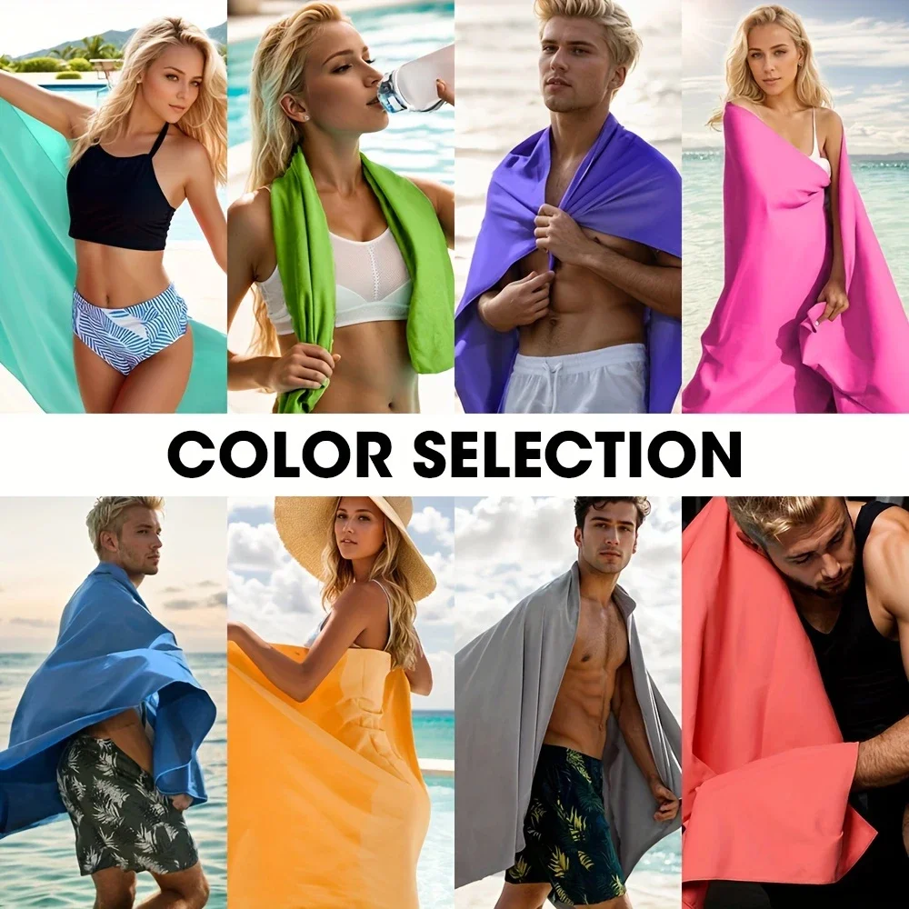 1-psc Microfiber Travel Towel, Quick Dry Towel Super Absorbent Compact Lightweight L For Beach, Gym, Pool, Bath, Yoga_voghion.com
