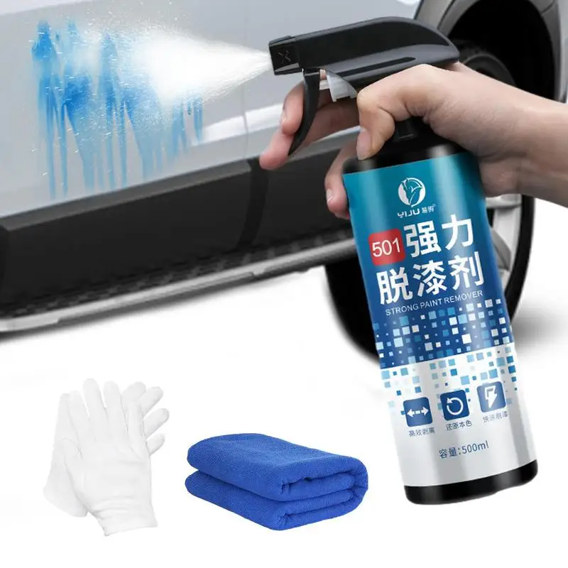 

Car Paint Cleaner With Towel & Gloves Automotive Spray Paint Remover Paint Crystal Wax Spray Remove Dirt Stains For Sedans SUVs