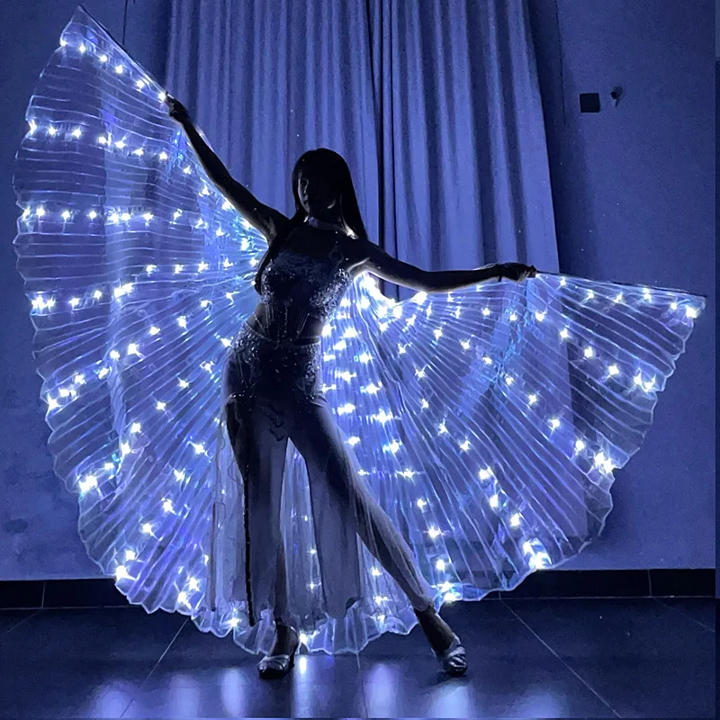 LED Luminous Belly Dance Wings Cloak Stage Performence Supplies Glowing Butterfly Fairy Wing Props fairy wings cloak