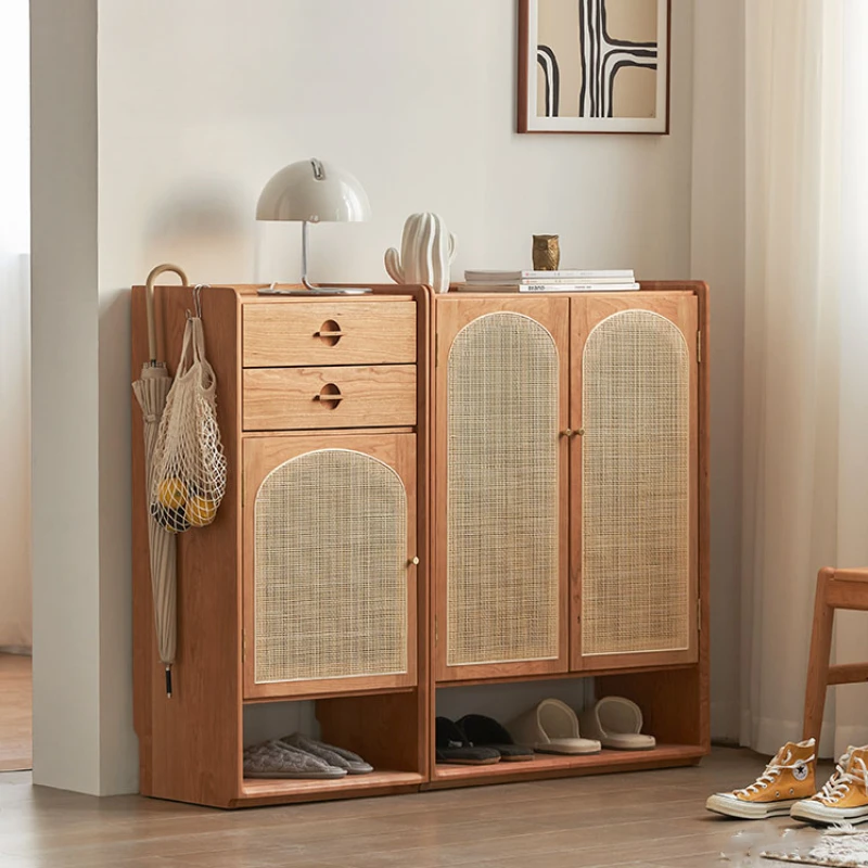 

Display Cupboard Shoe Racks Shelves Storage Retro Wooden Shoe Cabinets Japanese Simple Meuble Chausssure Furniture HD50XG
