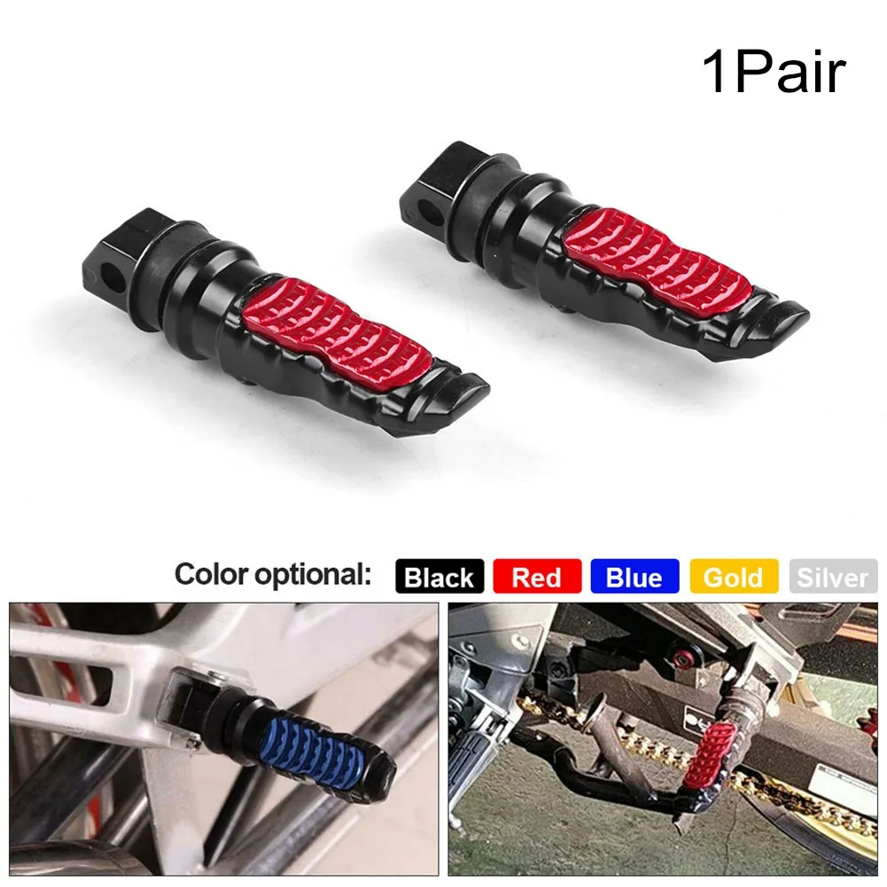 

A Pair Motorcycle Rear Passenger Foot Pegs General Aluminum Alloy Footrest Replacement Rear Foot Pedal Parts