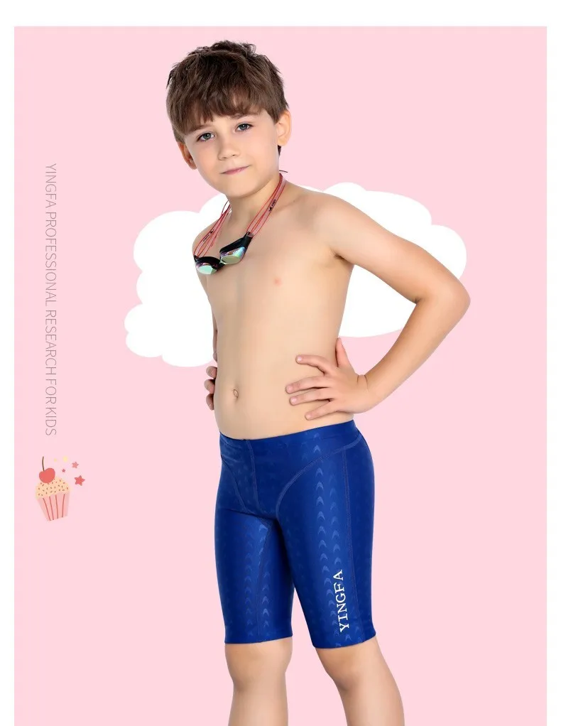 FINA Approved Jammer YINGFA Boys Sharkskin Racing Swimsuit Teen Training Swimming Trunks Swim Wear Outfit For Boy Kid men swimming trunks