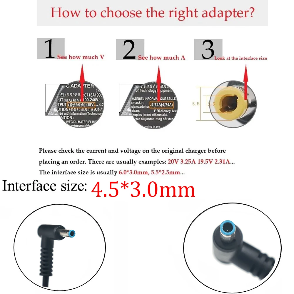 Power Adapter Laptop Charger 120W 19.5V 6.15A Laptop Adapter FOR HP ENVY Charger Notbook Power Supply