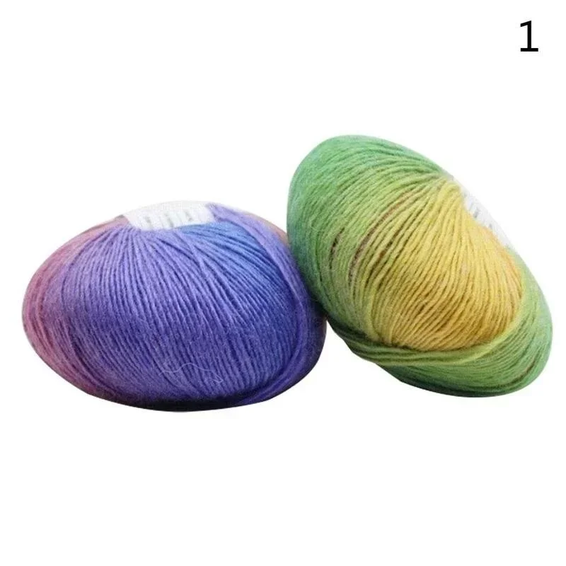 Description Picture 3 of item1 Rolls 50g/ball Rainbow Yarn Wool Crochet Yarn Fancy Lana Knitting Yarn Croche Laine Hand Knitting Colorful Soft Fine