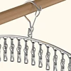 6-20Pegs Stainless Steel Clothes Drying Hanger Windproof Clothing Rack Clips Sock Laundry Airer Hanger Underwear Socks Holder 5