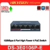 Hikvision POE Switch DS-3E0106P-E (4POE+2CH) 100Mbps Fast Ethernet Unmanaged RJ45 Port DC 48V for Security POE IP Camera NVR  1