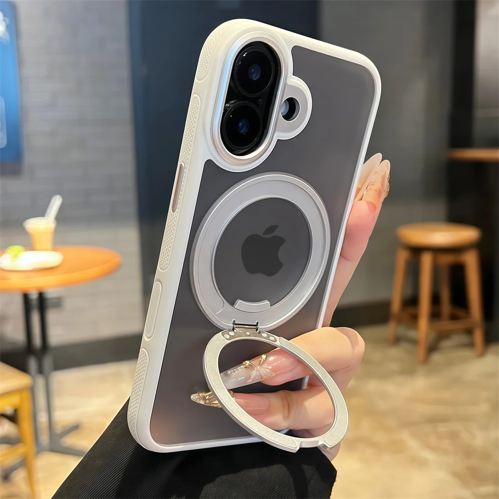 Deluxe Magnetic Ring Foldable Phone Stand Case with Anti-Slip Armor Cover
