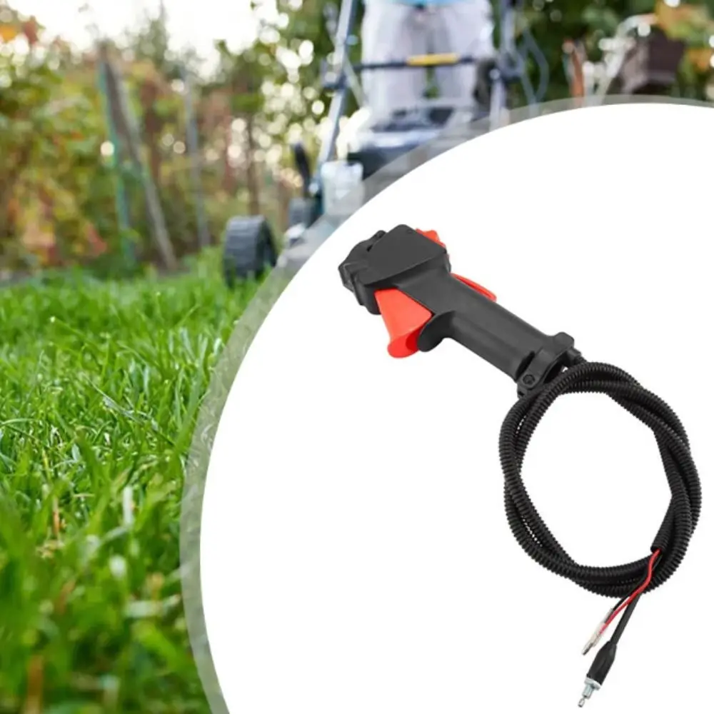 Black Handle Lawn Mower Switch 26mm Tube Direct Throttle Trigger Kill Switch On Off Switch Clamp Design Throttle Cable Handle