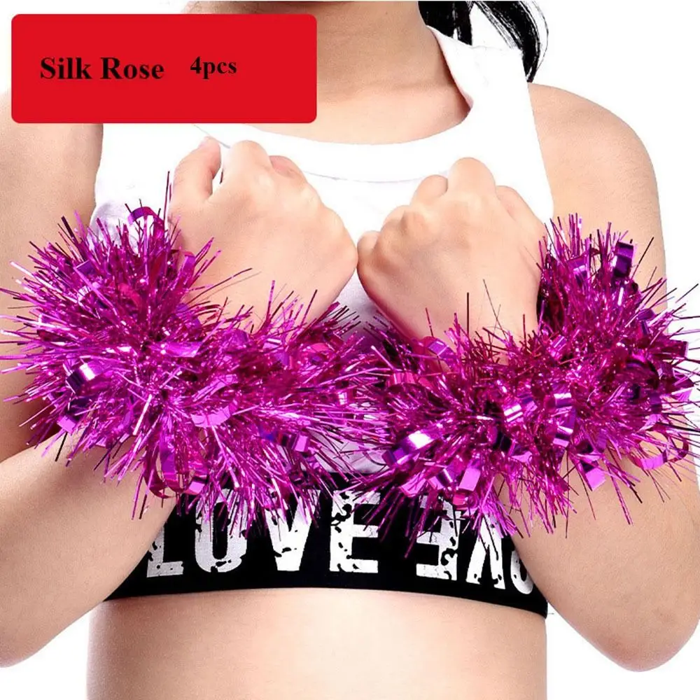 Cheerleading Wrist Flower Plastic Handle Cheerleader Pompoms Apply to Children Dance Performance Sport Match Club Sport Supplies