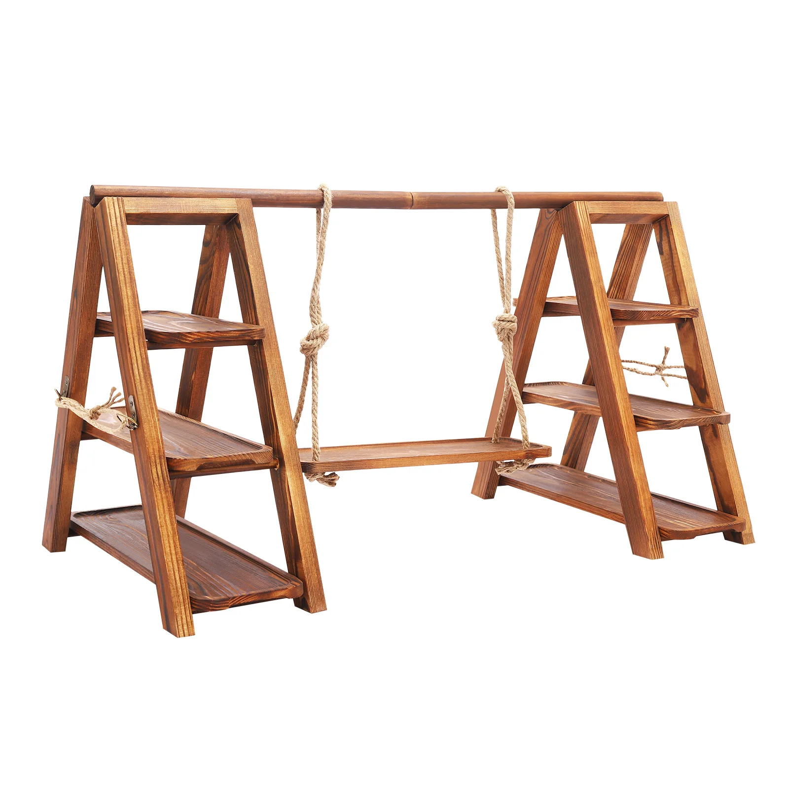 3-Tier Solid Wood Dessert Stand 6KG Load Capacity Detachable Wooden Cupcake Display Rack for Wedding Birthday Party 5