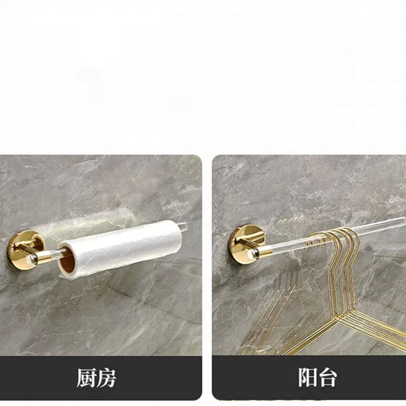 20/30/40/50CM Wall Mount Hand Towel Bar Rack Self-adhesive Toilet Roll Paper Holder Robe Hook Hanger Bathroom Accessories