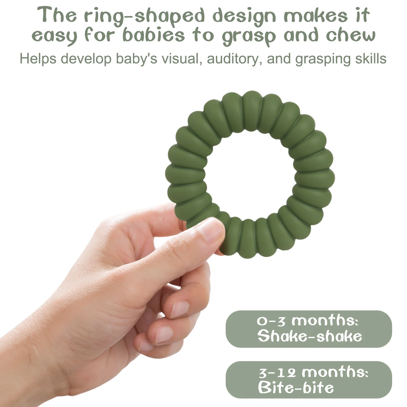 Color Kids 1PC Baby Silicone Teething Toys BPA Free Rattles Teether Toys For Baby Gift Infants Molar Toys Training Sensory Toys 5
