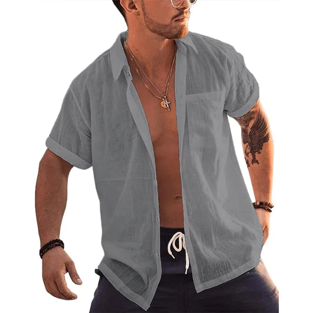 Men's Short Sleeve Button Up Shirts 2