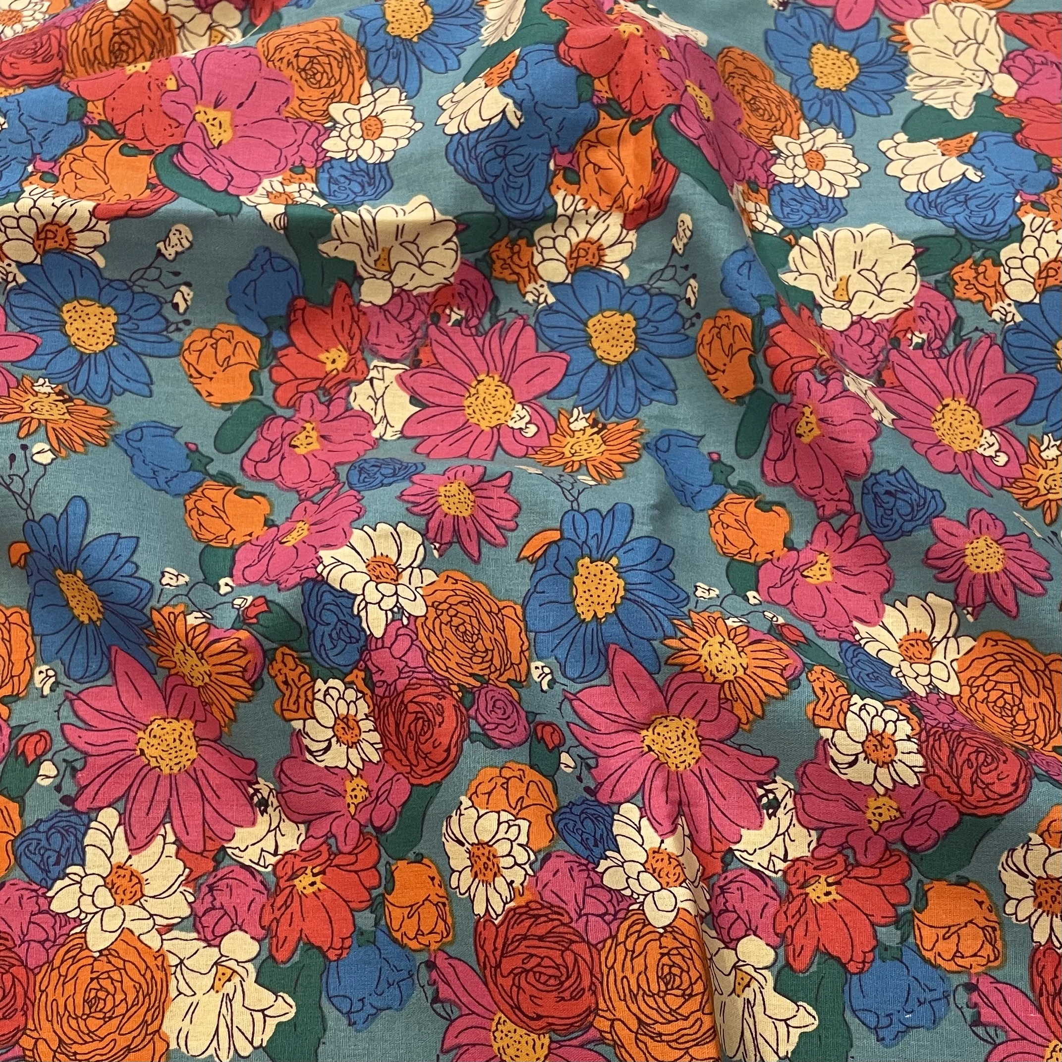Abstract Retro Flower Cotton Poplin 40S Tissun Liberty Fabric Kids Baby Sewing Cloth Dresses Skirt DIY Handmade Patchwork cotton fabric,cotton poplin fabric