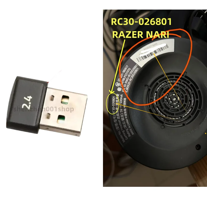 USB Dongle Receiver For Razer Nari Wireless Gaming head