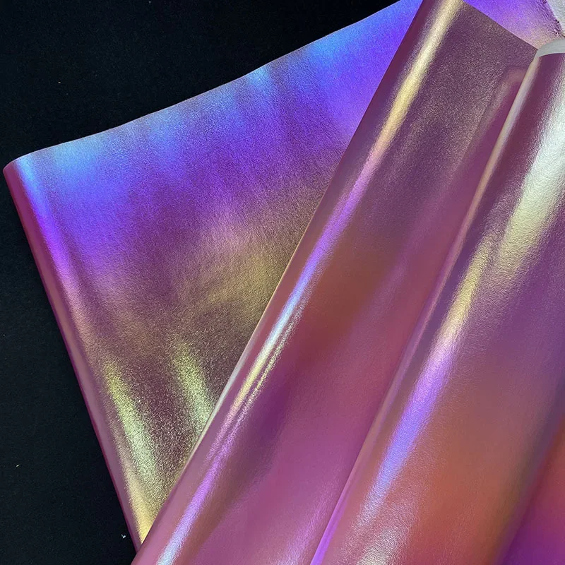 Rainbow Gradient Fine Pattern Leather Fabric Handbag Makeup Bag Evening Bag Napa Texture Artificial Leather Clothing Fabric