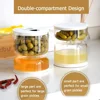 Sealed Jar for Pickle Home Wet and Dry Separation Pickle Jar with Flip Container and Strainer Hourglass Design Olives Container 1