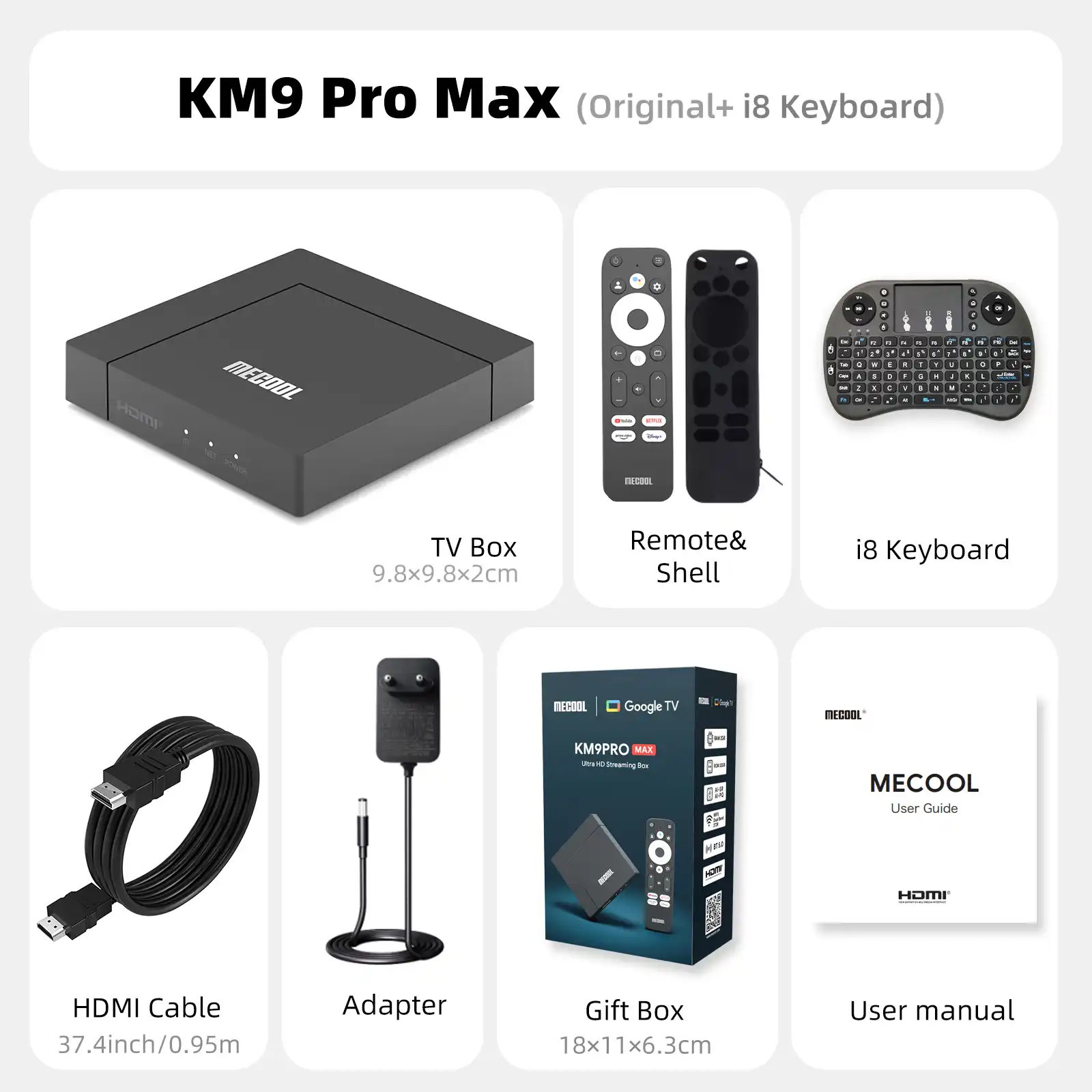 MECOOL KM2 Plus Deluxe Android TV Box con Netflix 4K certificato Dolby Atmos/Dolby Vision 4 + 32G WiFi6 lettore multimediale con porta LAN da 1000M  44