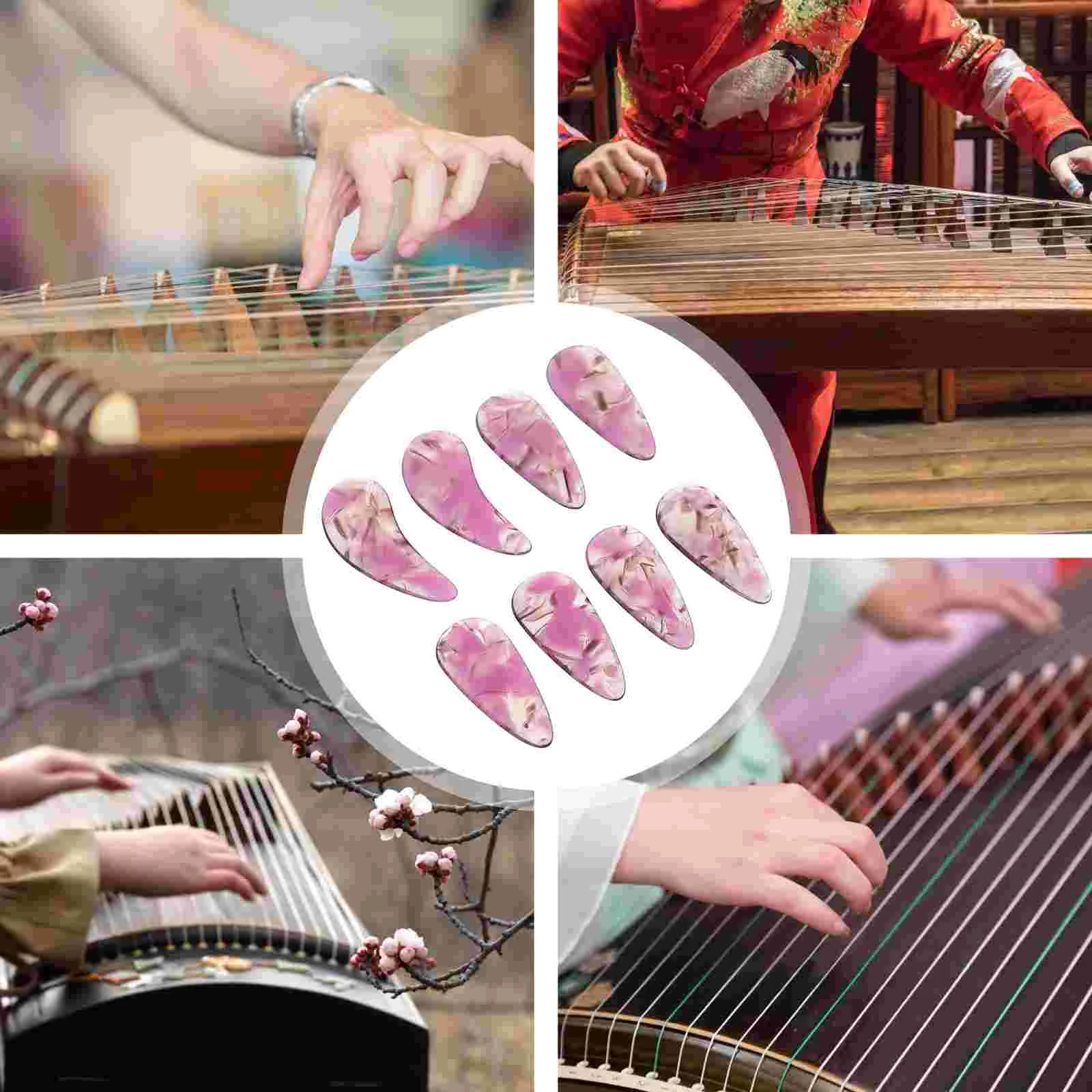 8 Pcs Protection Guzheng Nails False Instruments Polymer Guitar Pick Holder Premium Fake Finger