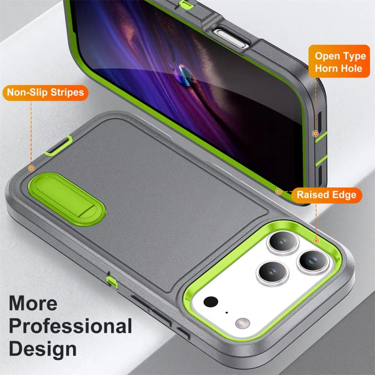 ShockProof Heavy Duty Stand Phone Case with Armor Protection and Kickstand Cover