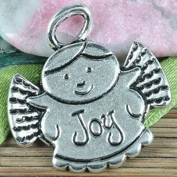 

10pcs 25.3*24.6mm tibetan silver color Joy angel pendant EF0215