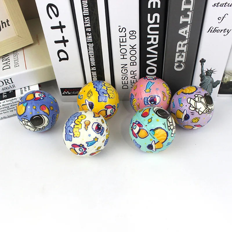 Bouncing Balls Toy, 6Pcs Cute Outer Space Astronaut Bouncy Balls Jumping Elastic Rubber Balls Kids Birthday Party Favors Goodie Bag Pinata Filler