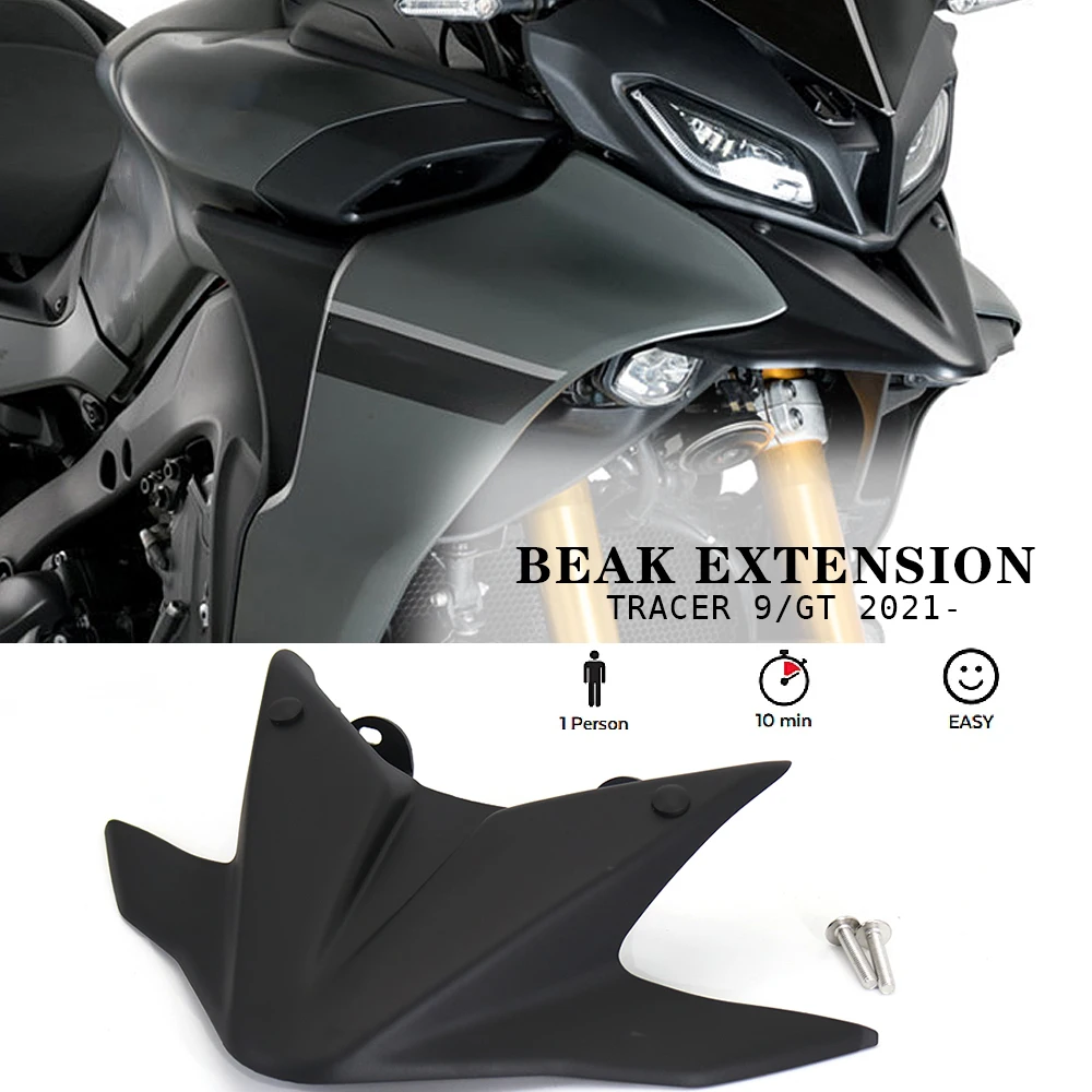 

New Black Front Wheel Fender For YAMAHA Tracer 900 GT TRACER 9 Tracer9 Tracer900 Beak Nose Cone Extension Cover 2021 2022 2023