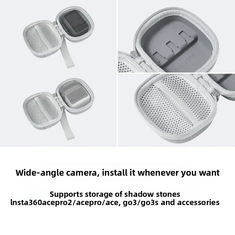Insta360Ace Pro2/Ace Pro/Ace GO3S 미니 카메라용 듀얼 지퍼 퀵 오픈 보호 가방 충격 방지 휴대용 보관 파우치
